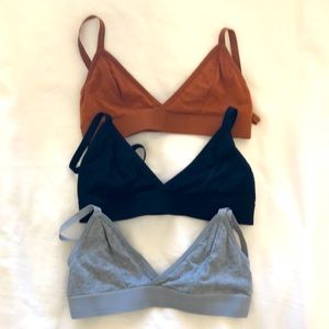 Richer Poorer set of 3 bralettes Small
